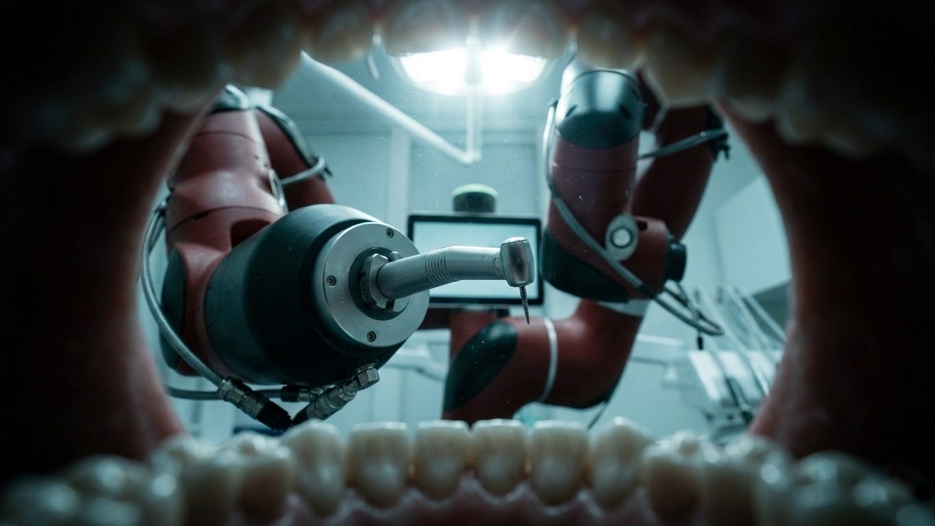 KI-generiertes Bild: Roboter-Zahnarzt, aus dem Format What if...?
